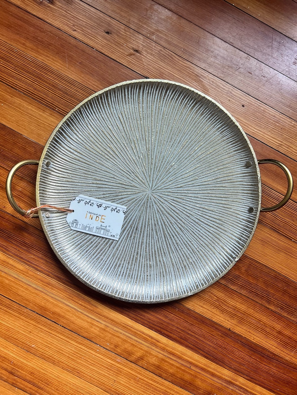 Large Round Decorative Coffee Table Metal Tray